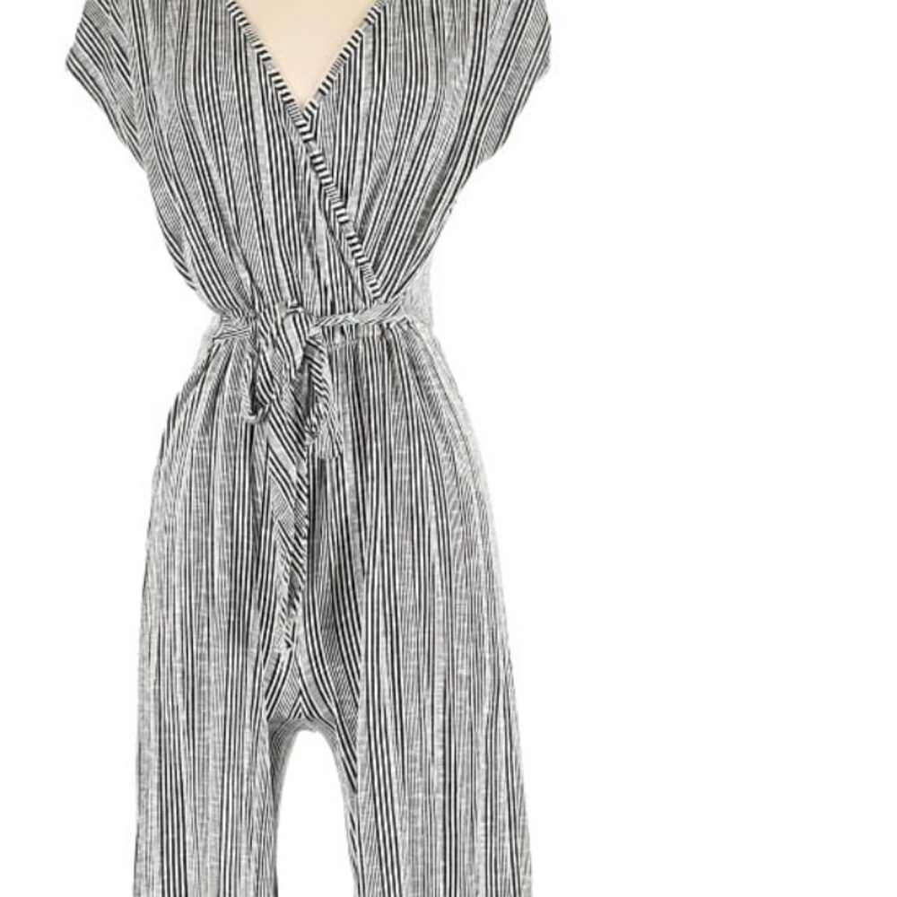 “Caution To The Wind” Pinstripe  Jumpsuit - medium